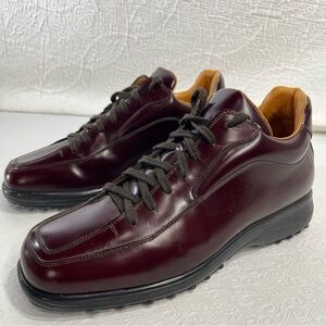 Santoni Club Mens 7.5D Ankle Boots Fashion Sneakers Oxblood Red Leather Italy